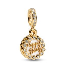 Pandora 763787C01 Charm-Anhänger Geburtstagskuchen Goldfarben