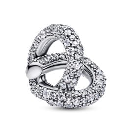 Pandora 793771C01 Charm Silber Pavé Unendlichkeitsknoten Herz
