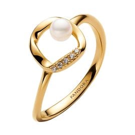 Pandora 163831C01 Damenring mit Kleiner Perle Goldfarben