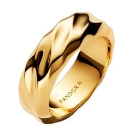 Pandora 163886C00 Breiter Bandring für Damen Wellig Goldfarben