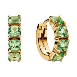 Pandora 263851C01 Ladies' Hoop Earrings Green Gold Tone