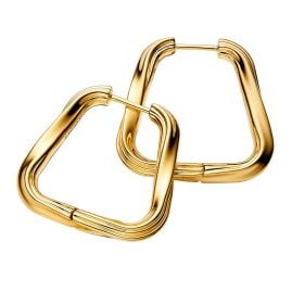 Pandora 263876C00 Women's Hoop Earrings Twisted Triangle Large Gold Tone