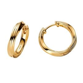 Pandora 263878C00 Ladies' Hoop Earrings Twisted Gold Tone
