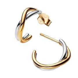 Pandora 263880C00 Damen-Ohrringe Steck-Creolen Zweifarbig