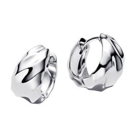 Pandora 293874C00 Damen-Creolen Ohrringe Wellig Silber