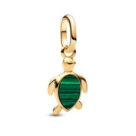 Pandora 763823C01 Mini Charm-Anhänger Grüne Schildkröte Goldfarben