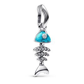 Pandora 793894C01 Silver Dangle Charm Turquoise Fishbone