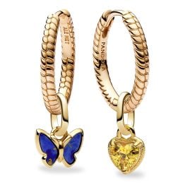Pandora 28909 Damen-Schmuckset Creolen Schmetterling und Herz Goldfarben