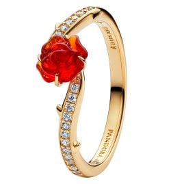 Pandora 163984C01 Women's Ring Gold Tone Disney Beauty and the Beast