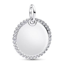 Pandora 394007C01 Pendant Silver Engravable Round Tag