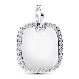 Pandora 394009C01 Anhänger Silber Eckige Gravurplatte