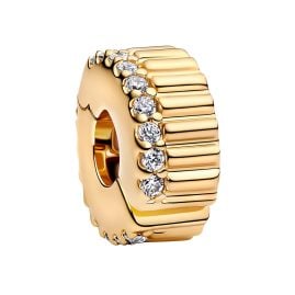 Pandora 764078C01 Clip-Charm Goldfarben Gerippt