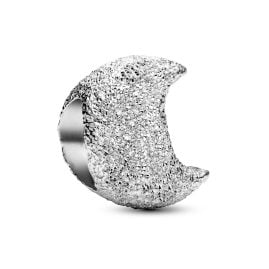 Pandora 794054C00 Silver Bead Charm Textured Moon Mini