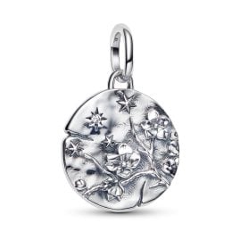 Pandora 794085C01 Locket Dangle Charm Silver Cherry Blossom