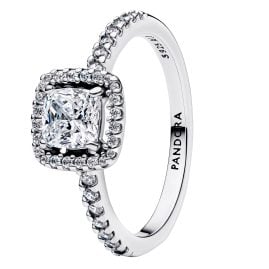 Pandora 193555C02 Ladies' Ring Silver Sparkling Square Halo