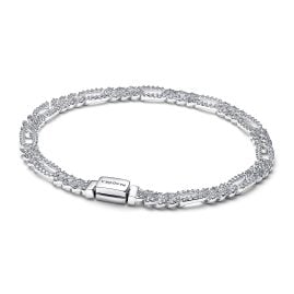 Pandora 594227C01 Damenarmband Silber Ovale Panzerkette mit Zirkonia