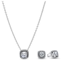 Pandora 21127 Women's Jewellery Set Sparkling Square Halo
