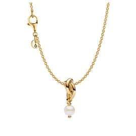 Pandora 21209 Women's Jewellery Set Pearl Eternity Charm Necklace Gold Tone