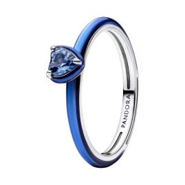 Pandora 193088C03 Damenring Silber Blaues Chakra Herz