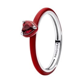 Pandora 193088C05 Damen Silberring Rotes Chakra Herz
