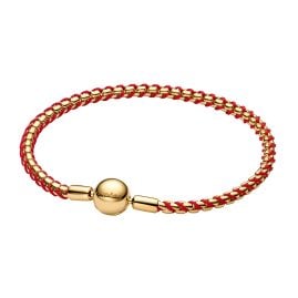 Pandora 563816C01 Damenarmband Schlangenkette Goldfarben/Rot