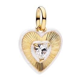 Pandora 764409C01 Anhänger Goldfarben Strahlendes Herz Weiß