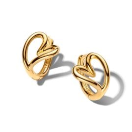 Pandora 264359C00 Women's Hoop Earrings Heart Gold Tone