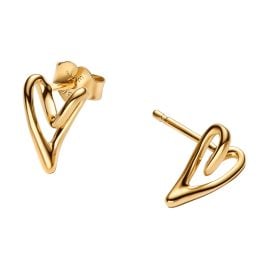 Pandora 264393C00 Damen-Ohrringe Ohrstecker Herz Goldfarben