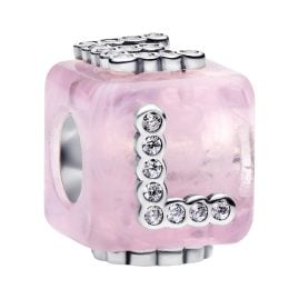 Pandora 794433C01 Silber Charm Rosafarbener Muranoglas Liebeswürfel