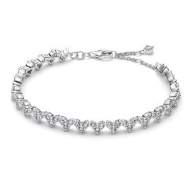 Pandora 594390C01 Women's Bracelet Silver Triple Stone Heart
