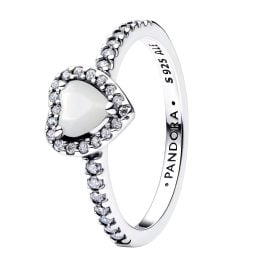 Pandora 198421C11 Damenring 925 Silber Erhabenes Herz Weiß