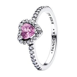 Pandora 198421C12 Damen-Silberring Erhabenes Herz Helllila