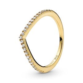 Pandora 168758C01 Damen-Ring Funkelnder Wishbone Goldfarben