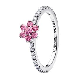 Pandora 194499C02 Silver Ring for Ladies Sparkling Flower Pink