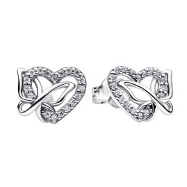 Pandora 294476C01 Women´s Earrings Silver Entwined Heart & Butterfly