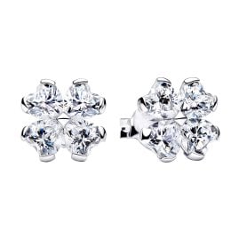 Pandora 294500C01 Ear Studs for Ladies Sparkling Lucky Clover Silver