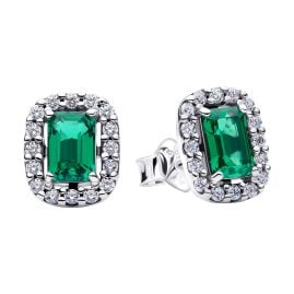 Pandora 294501C01 Damenohrringe Funkelnde Rechteckige Stecker Silber