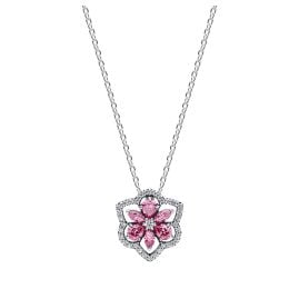 Pandora 394576C01-45 Ladies´ Necklace Silver Sparkling Herbarium Pink