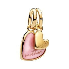 Pandora 763766C01 Dangle Charm Gold Tone Mother and Daughter