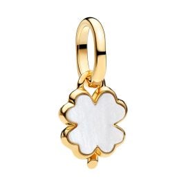 Pandora 764564C01 Charm-Anhänger Weißer Glücksklee Goldfarben