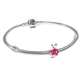 Pandora 21773 Damenarmband Silber Geschenkset Pinkfarbene Schnecke