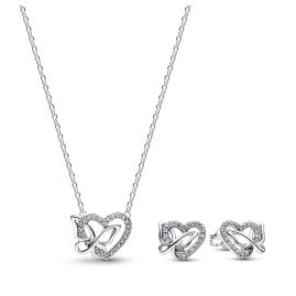 Pandora 21781 Schmuckset Kette & Ohrringe Verschlungenes Herz & Schmetterling