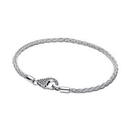 Pandora 594462C01 Damenarmband Silber Fuchsschwanz mit Pavé-Verschluss