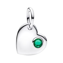 Pandora 794295C05 Charm Pendant 925 Silver May Heart Green Stone
