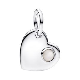 Pandora 794295C06 Charm-Anhänger Silber Juni Herz Weißer Stein