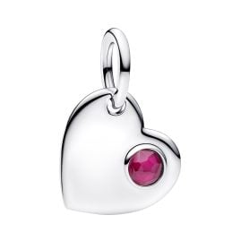 Pandora 794295C07 Charm-Anhänger Silber Juli Herz Roter Stein