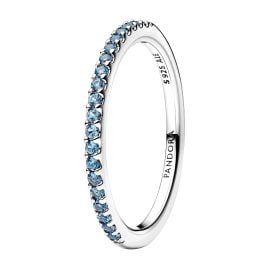 Pandora 192999C03 Damen-Ring Silber Funkelndes Blau Halber Ewigkeits-Ring