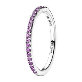 Pandora 192999C04 Damen-Silberring Funkelndes Lila Halber Ewigkeits-Ring