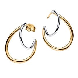 Pandora 264657C00 Damen-Ohrringe Zweifarbig Doppel-Creolen