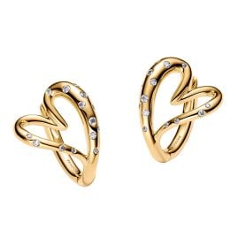 Pandora 264664C01 Damenohrringe Herz mit Steinen Besetzt Goldfarben